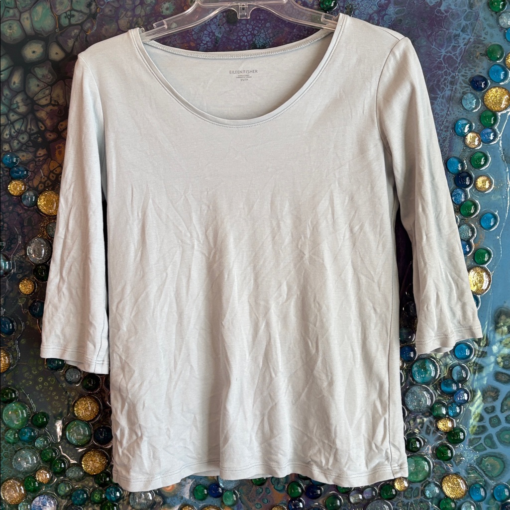 Organic Cotton Sky Blue Scoop Neck Tee